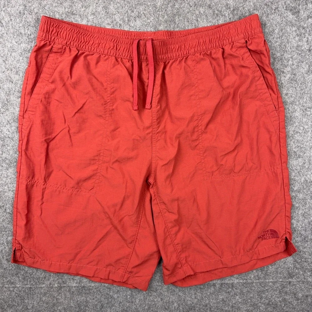 The North Face Shorts Mens Large Orange Pull On Adventure Hiking Cargo Athletic